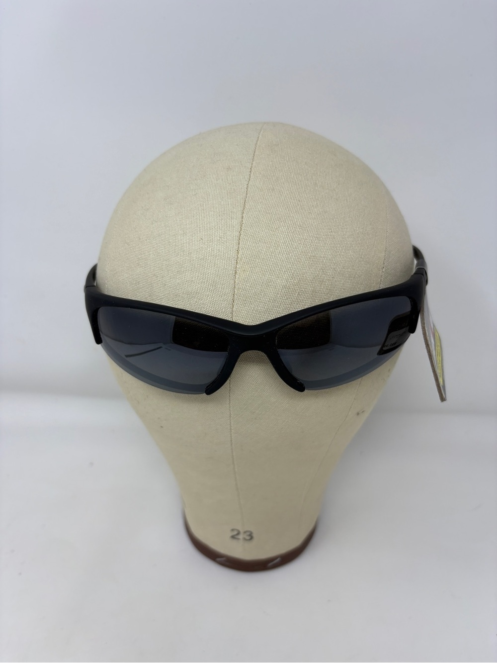 IRONMAN Black Wrap-around Sunglasses Smoke Lenses Silver Accents Foster Grant